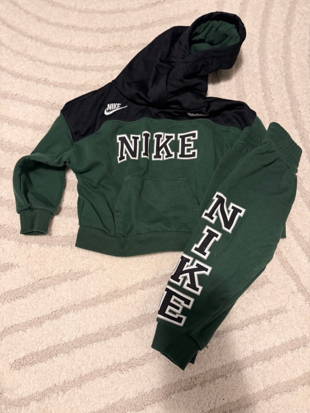 Nike Kids Dark Green and Black Hoodie & Joggers Set
